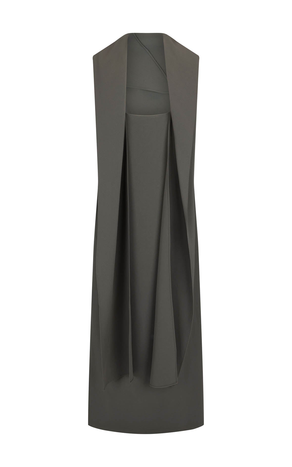 Laro Dress: Grey Drape Suiting