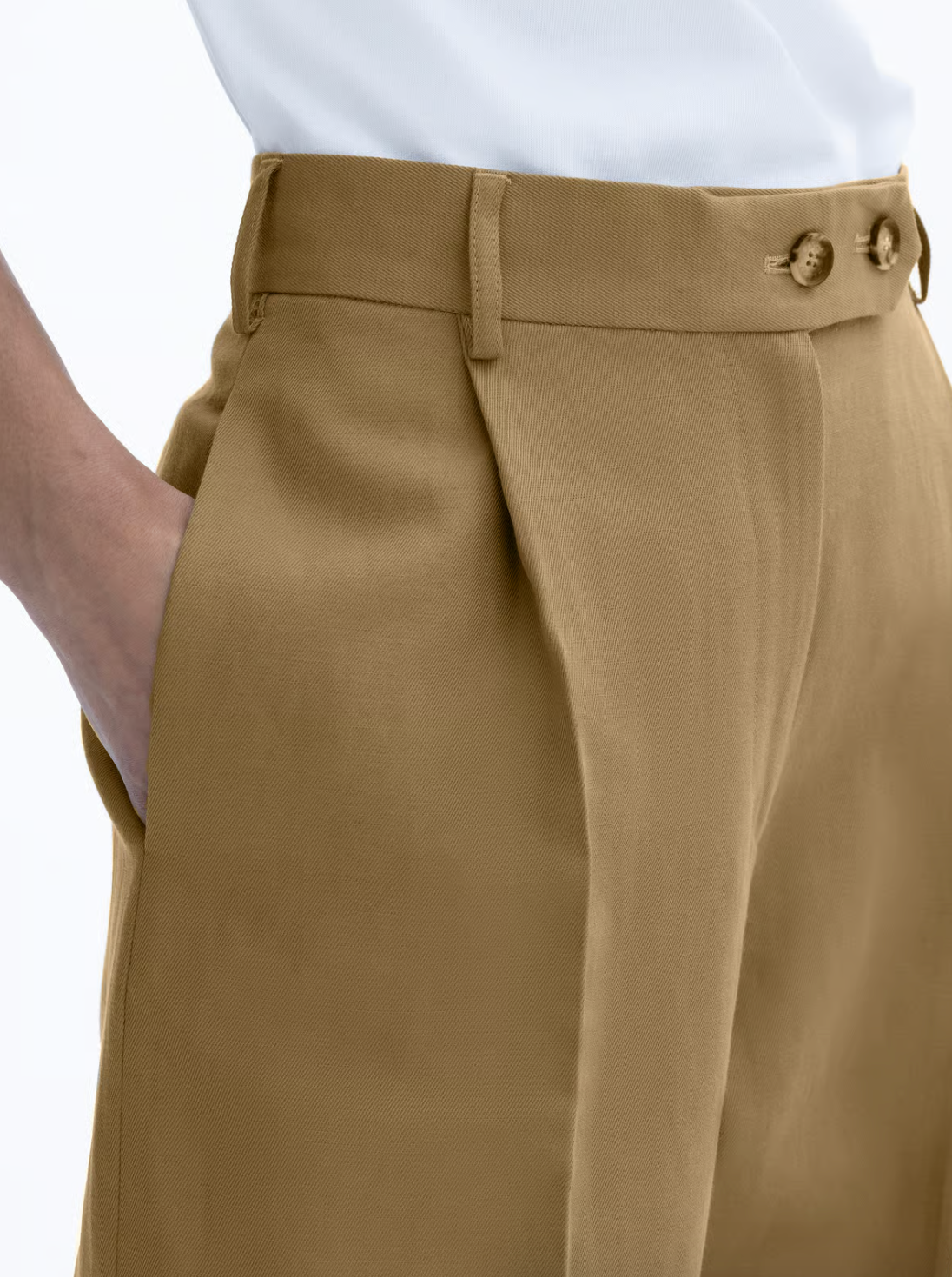 PLEATED TROUSERS: Warm Taupe