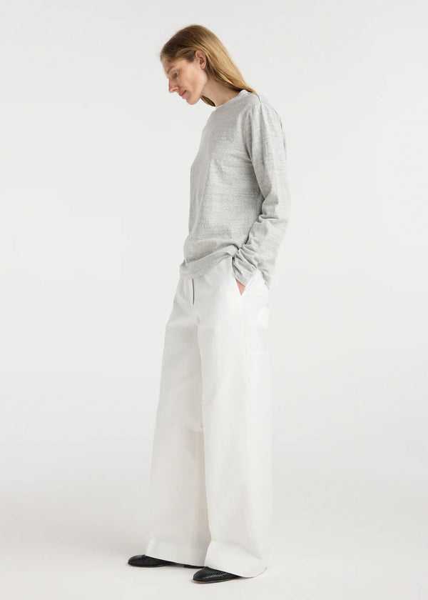 japanese mouliné jersey long sleeve: grey mouliné