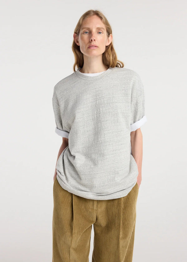 japanese mouliné jersey t-shirt: grey mouliné