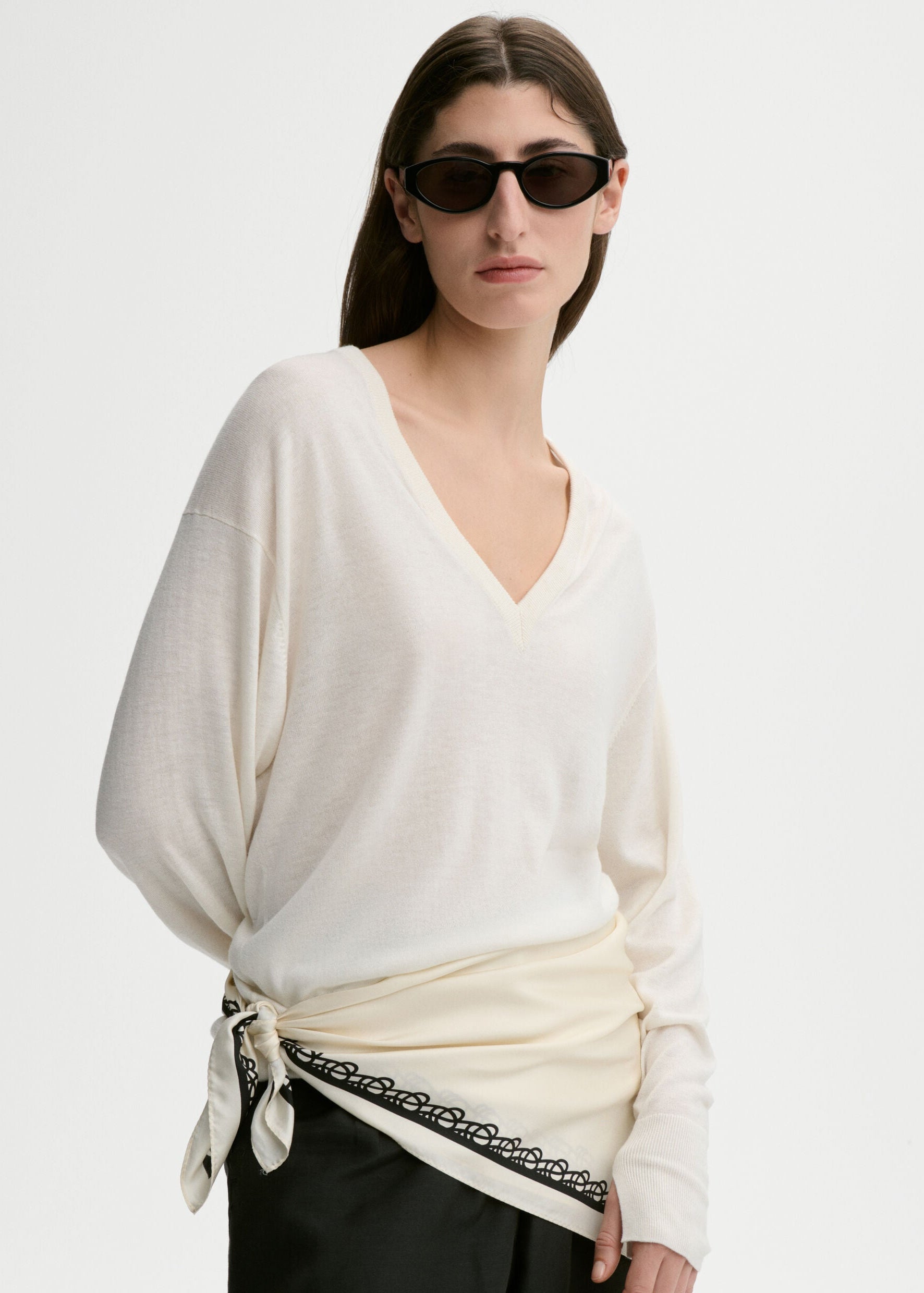 Olla silk scarf: soft white
