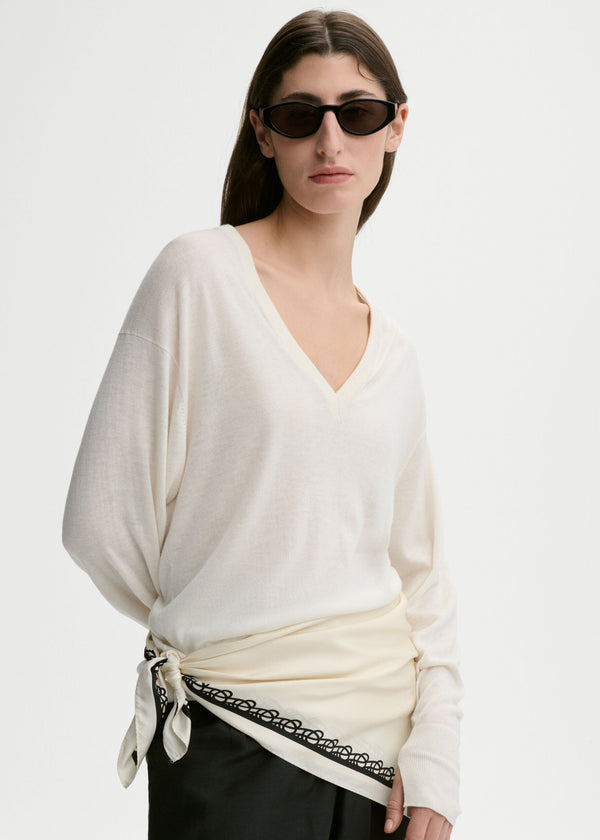 Olla silk scarf: soft white