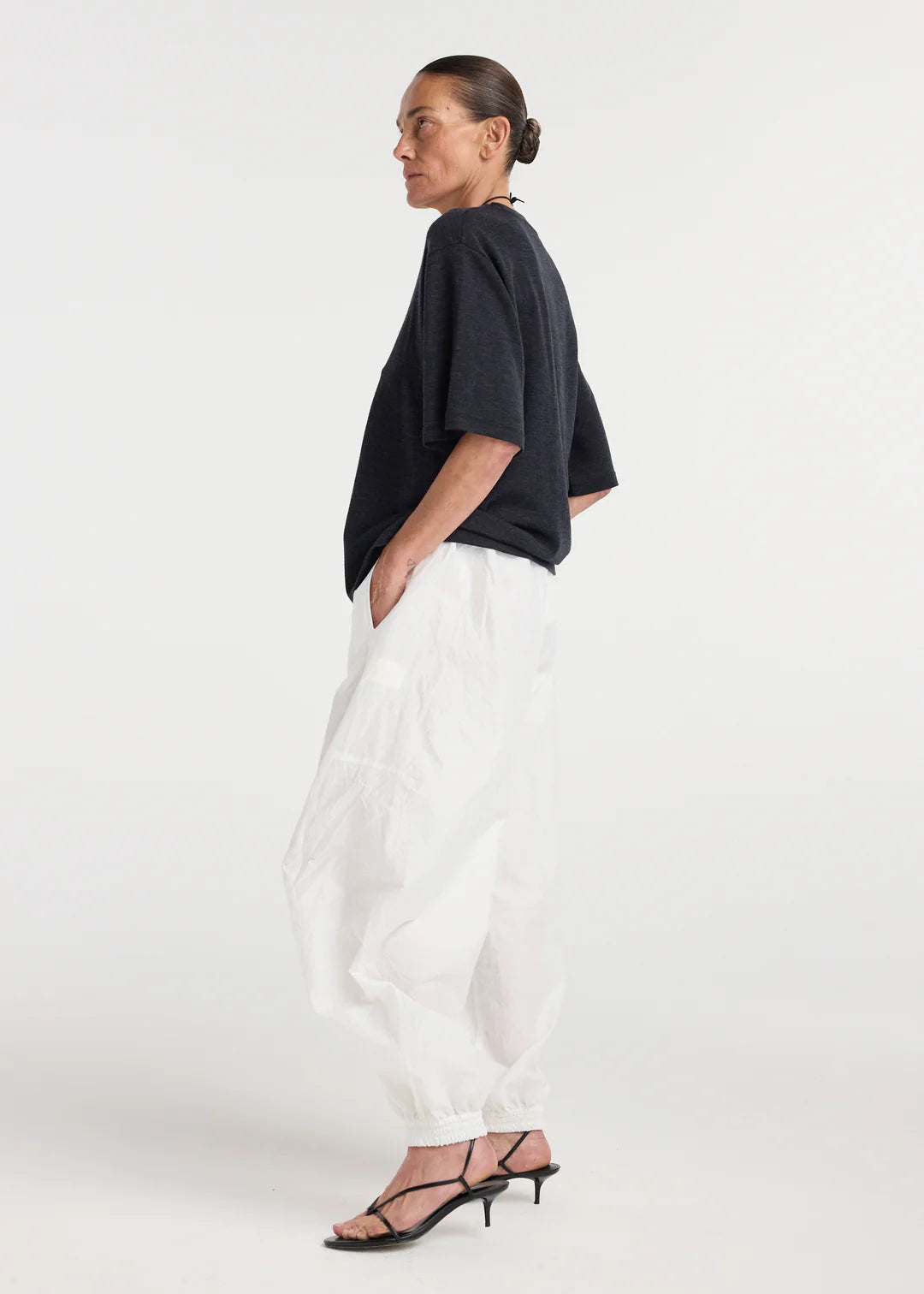 oversized merino t-shirt: anthracite melange