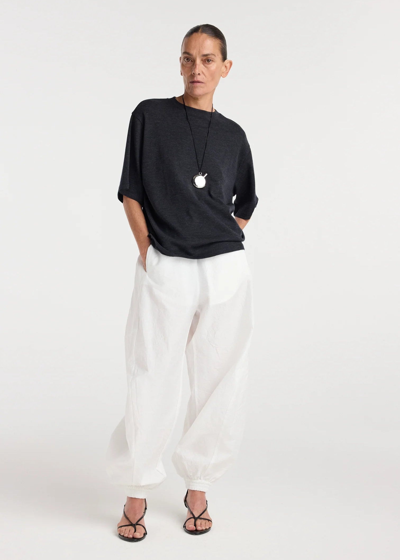 oversized merino t-shirt: anthracite melange