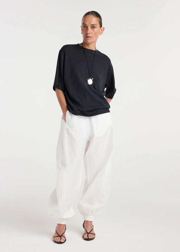 oversized merino t-shirt: anthracite melange