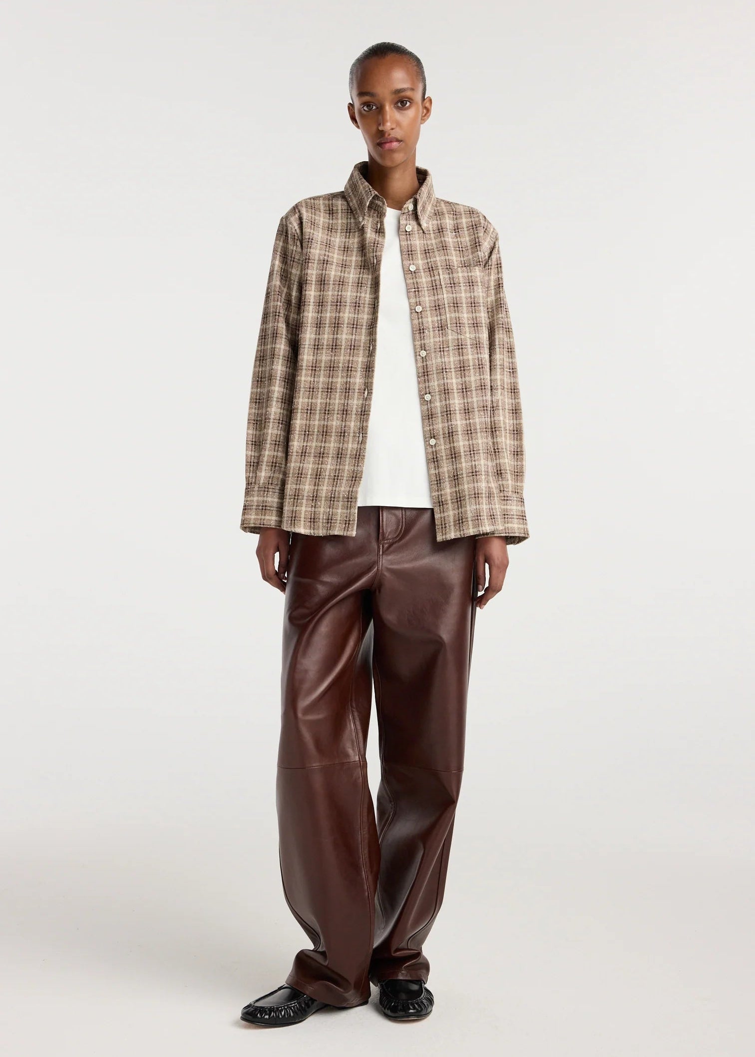 oxford bouclé check shirt: boucle check