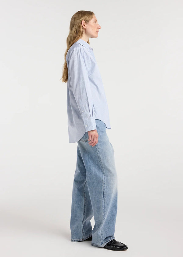oxford striped shirt: blue stripe