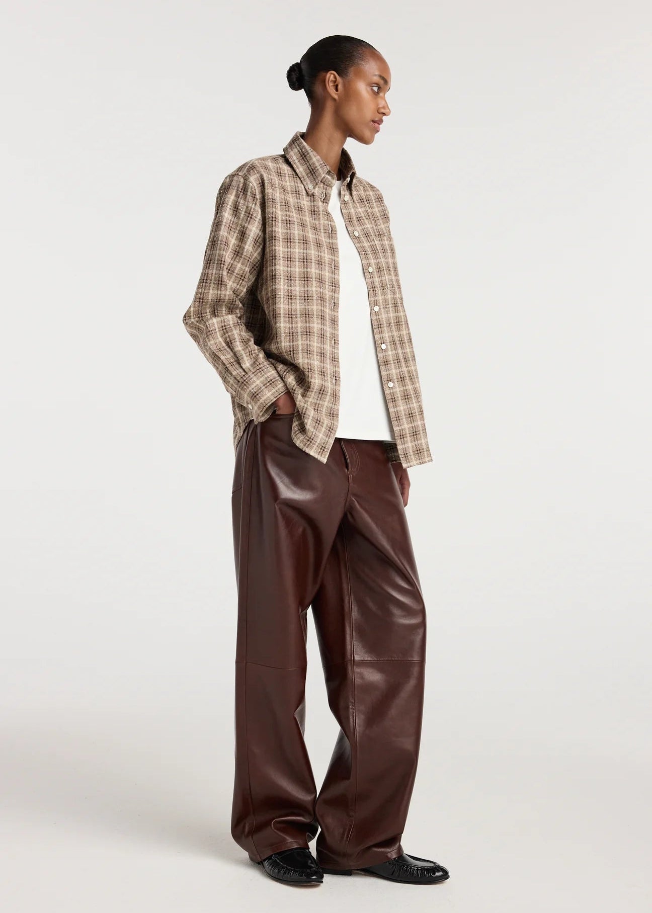 oxford bouclé check shirt: boucle check