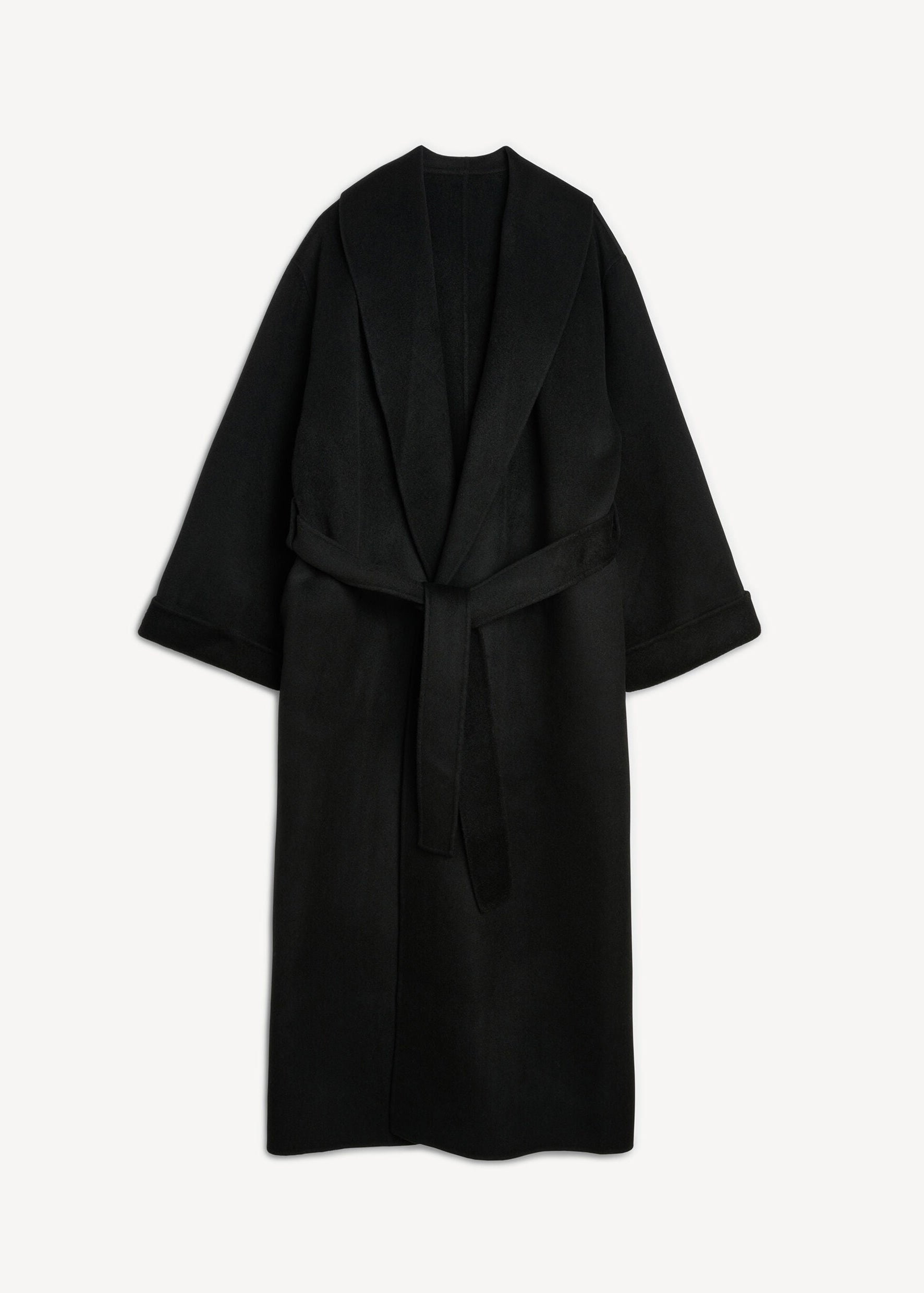 Trullem wool coat: Black
