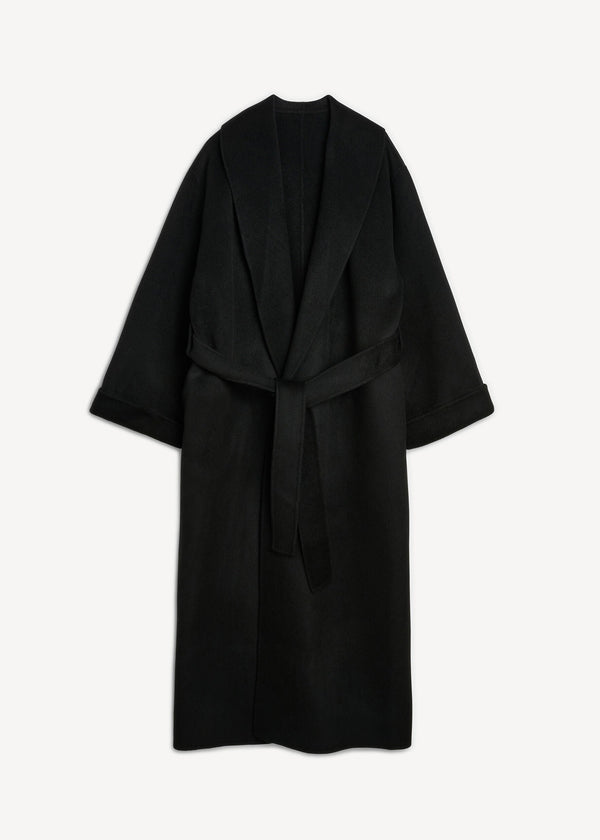 Trullem wool coat: Black