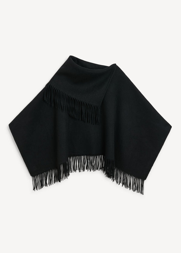 Turtma wool poncho: black