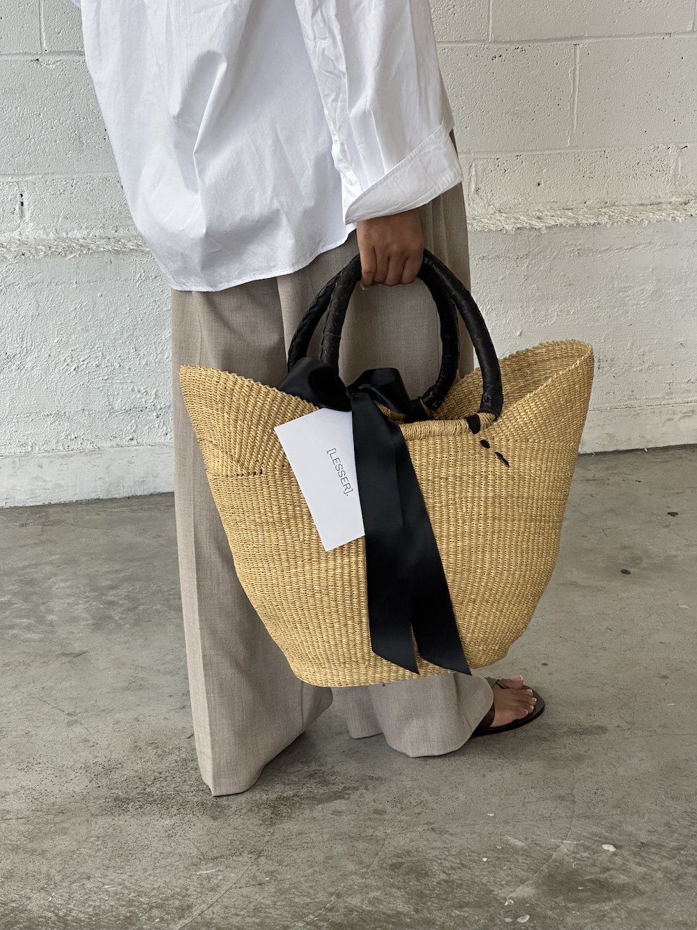 Large Basket Bag: Black